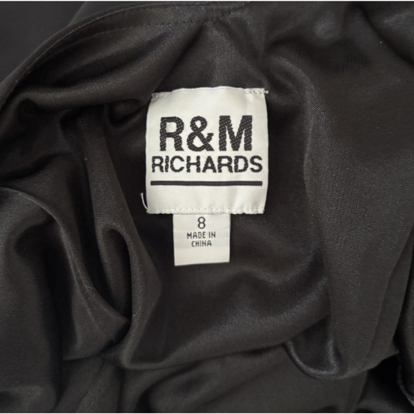 VTG R&M Richards Dress 8 Beaded Mesh Floral Black Boho Whimsical Goth Fairy Y2K - Picture 10 of 12